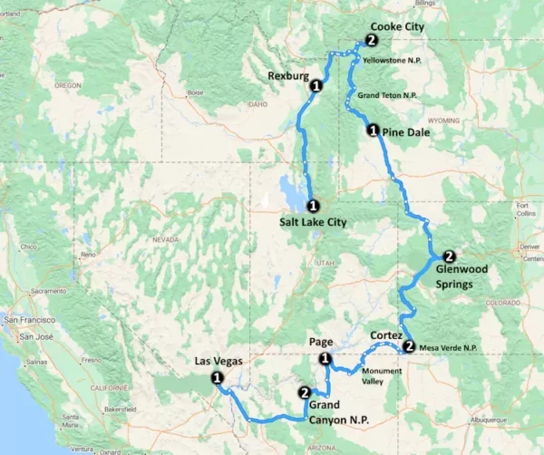 From Yellowstone to Grand Canyon (15 dagen) - lastminute vakantie aanbiedingen