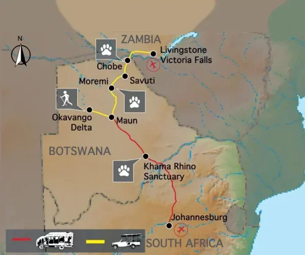 Wildkamperen in Botswana via de Kalahari (17 dagen) - lastminute vakantie aanbiedingen