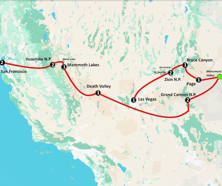 Adventures on the Trails of the West (15 dagen) - lastminute vakantie aanbiedingen